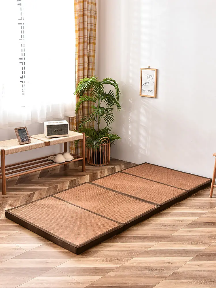 Japanese Tatami Carpet Floor Mat Rattan Tatami Mat Unit Floor Sheet 4.5cm Thick For Living Room Bedroom foldable Mattress 4 fold