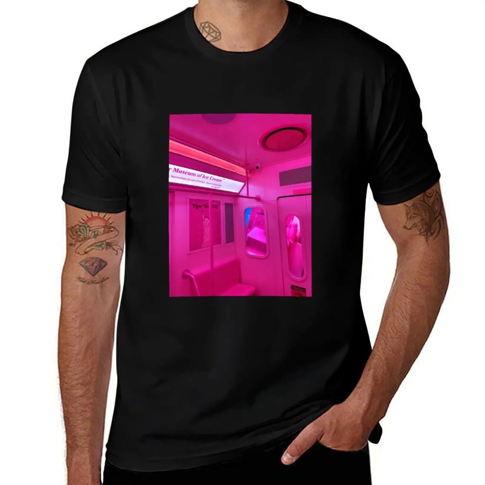 

luxury Museum of designer t shirt Train cotton man shirt shirts Cream t funny T-Shirt man Pink for Ice man t