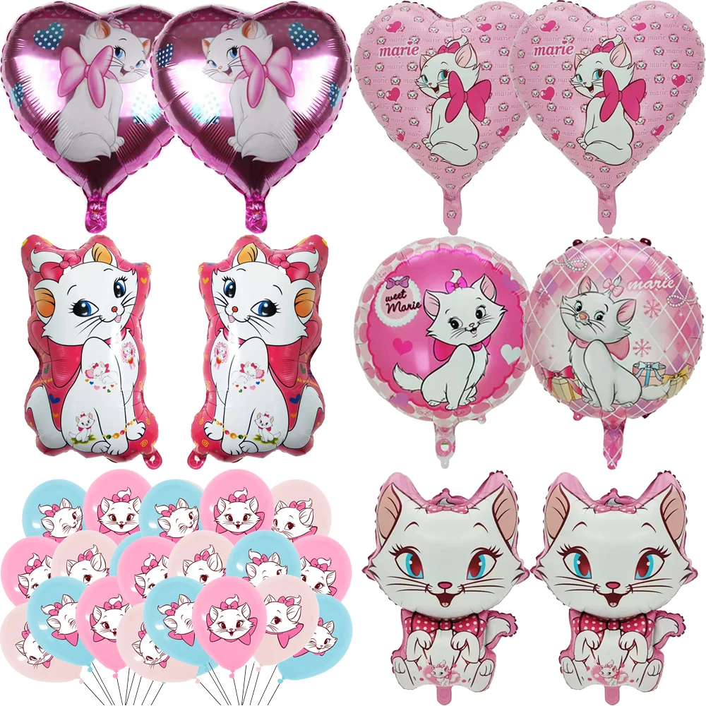 1pcs Disney Marie Cat Cartoon Balloons Kids Baby Happy Birthday Party Decoration Aluminum Film Latex Foil Balloons Kids Toys