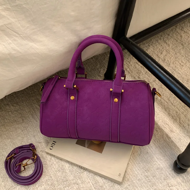 

Роскошная фиолетовая сумка, маленькая сумка для женщин, лучший бренд, бостонская сумка, винтажная бархатная сумка через плечо, кошелек на молнии, клатч