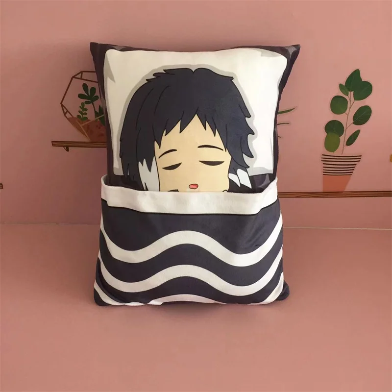 Bungo Stray Dogs Osamu Dazai Square Plush Pillow Nakahara Chuya Edogawa Rampo Sleeping Stuffed Cushion Doll Toy