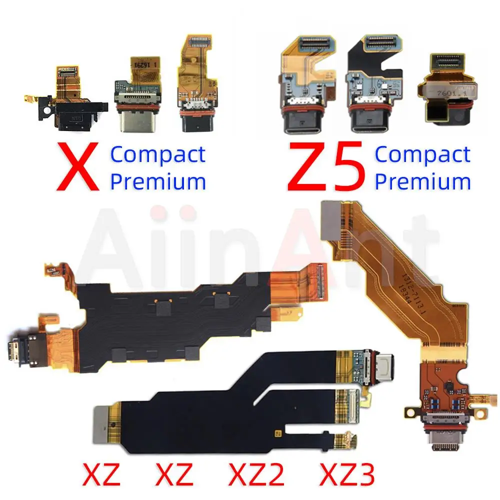 Złącze ładowania USB Aiinant Elastyczny kabel do Sony Xperia X XZ XZ1 XZ2 XZ3 Z3 Z4 Z5 Compact Premium Plus