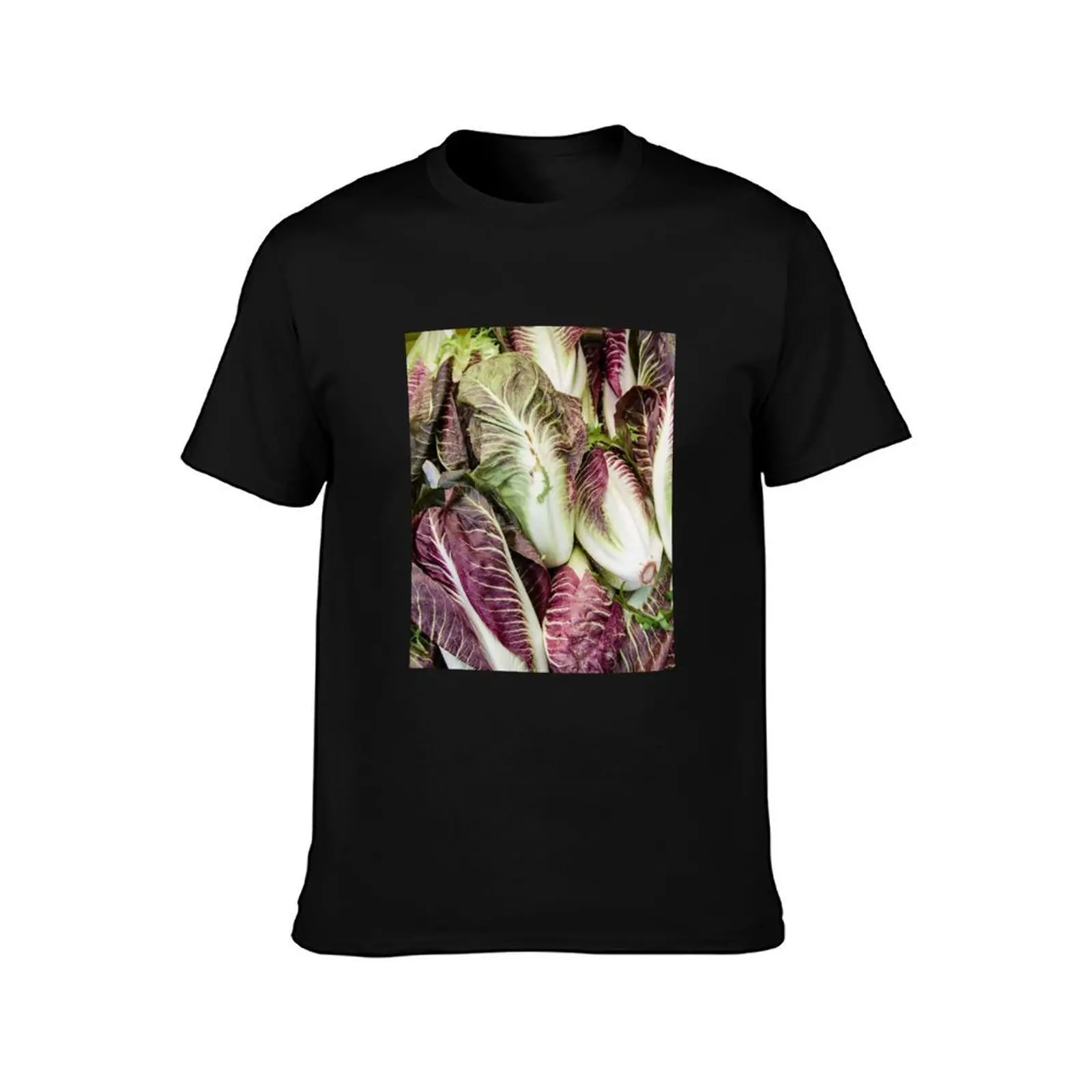 Radicchio on display T-Shirt, Summer Casual Cotton Tee, Oversized Streetwear Tops, Vintage Graphic Print, Loose Fit Short Sleeve