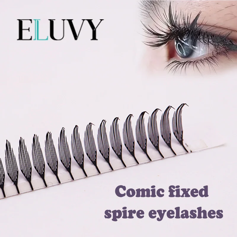 ELUVY Comic Spire Eyelash 8-15mm Mix Size Manga Fairy Premade Fans Eyelashes without Scattering RootsCashmere Eyelash Exte