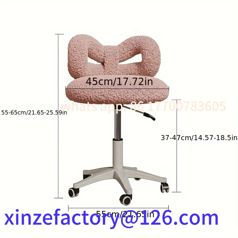 

Customizable Elegant Modern Swivel Makeup Chair with Aluminum Alloy Base, Upholstered Leather,Adult Minimalist Vanity Seating fo