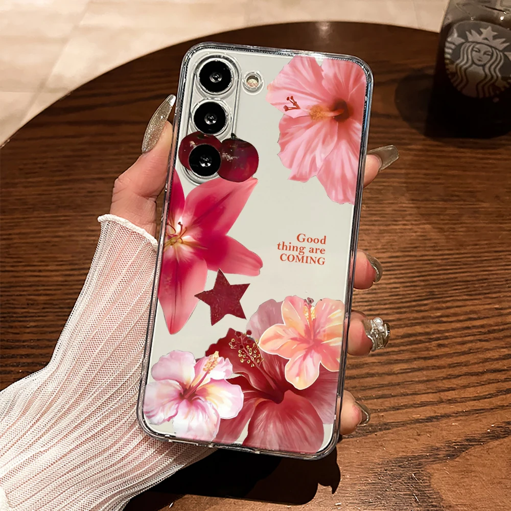 Kirschblüten-Hülle für Samsung Galaxy S26 S25 S24 S23 Ultra S22 S21Plus FE A57 A56 A55 A54 A53 A36 A35 A34 5G Transparente Schutzhülle – Detail 3