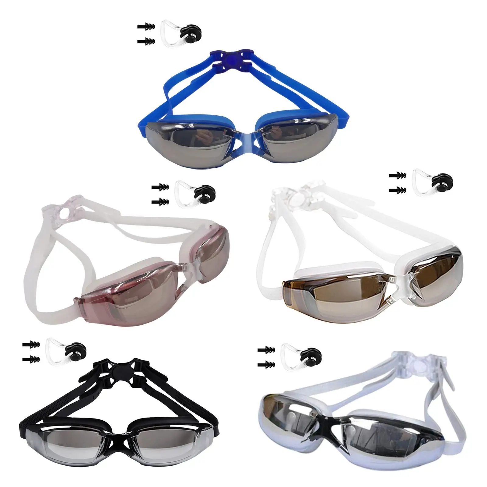 Fashion Swimming Goggles Anti Fog Case Adjustable Strap Wide Vision No Leaking