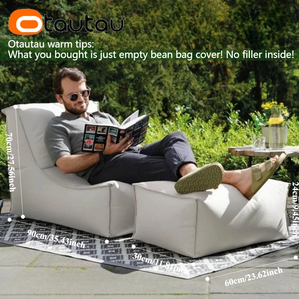 OTAUTAU Outdoor Oxford Bean Bag Cover Swim Pool Float Lounger Beach Club Pouf SF505【No Filler!You Need To Fill It By Yourself!】 view 3