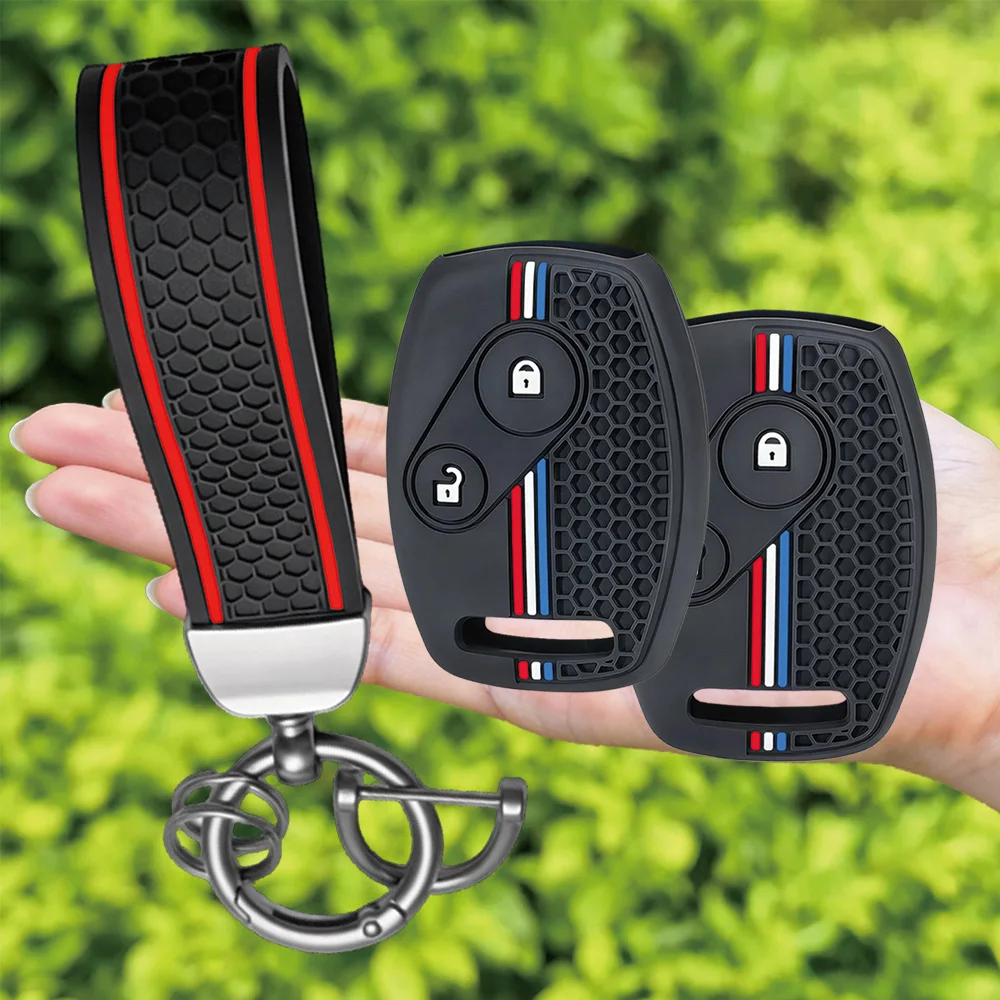 For Honda Accord Civic FR-V Jazz CR-V Stream Acura CSX Flexible Remote Fob Case With Wrist Strap And Carabiner