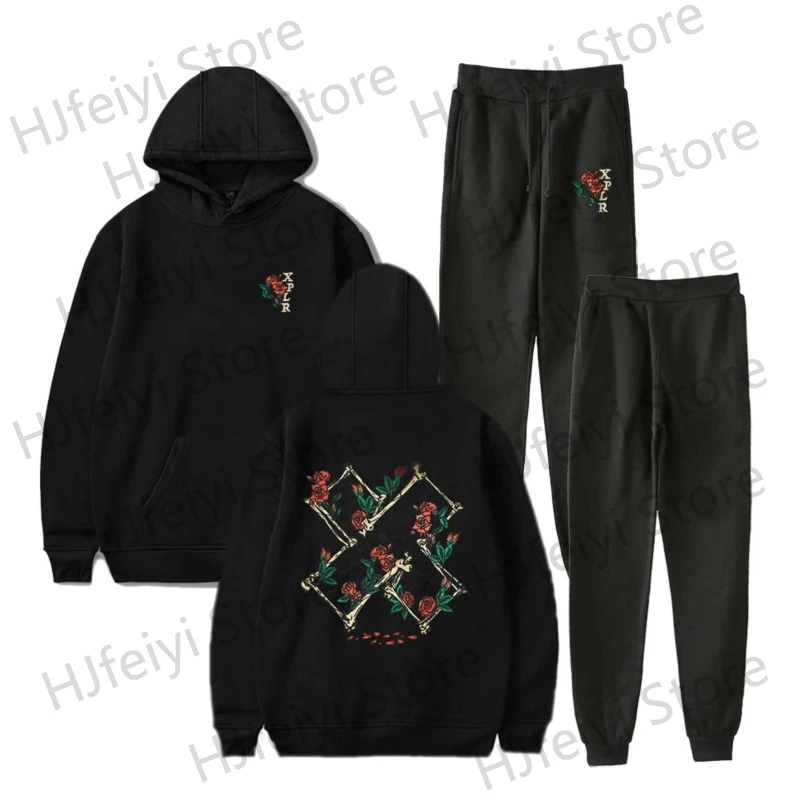 

XPLR Sam And Colby Grave Hoodies Set Merch Print For Men/Women Unisex Rapper Fashion Casual Long Sleeve Sweatshirts Hooded Set