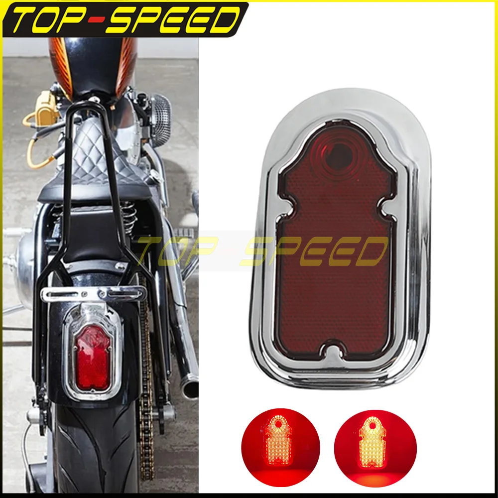 Universal LED Taillight Motorcycle Vintage Tombstone Tail Brake Stop Lamp Signal Lamps For Harley Touring Softail Chopper Bobber