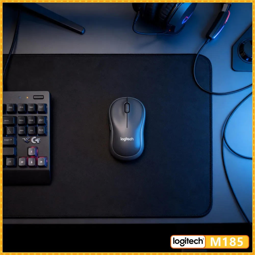 New Logitech M185 Wireless Optical Mouse Sensor 1000 DPI Comfortable Shape For Right Left Hand