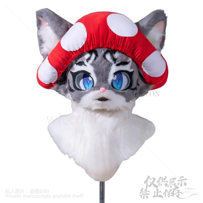 فروي تأثيري الحيوان Furrsuit أغطية الرأس زي Cutecore Kawaii لطيف الفطر الأحمر قبعة خرافة نمط أنيمي القط الكلب مخصصة