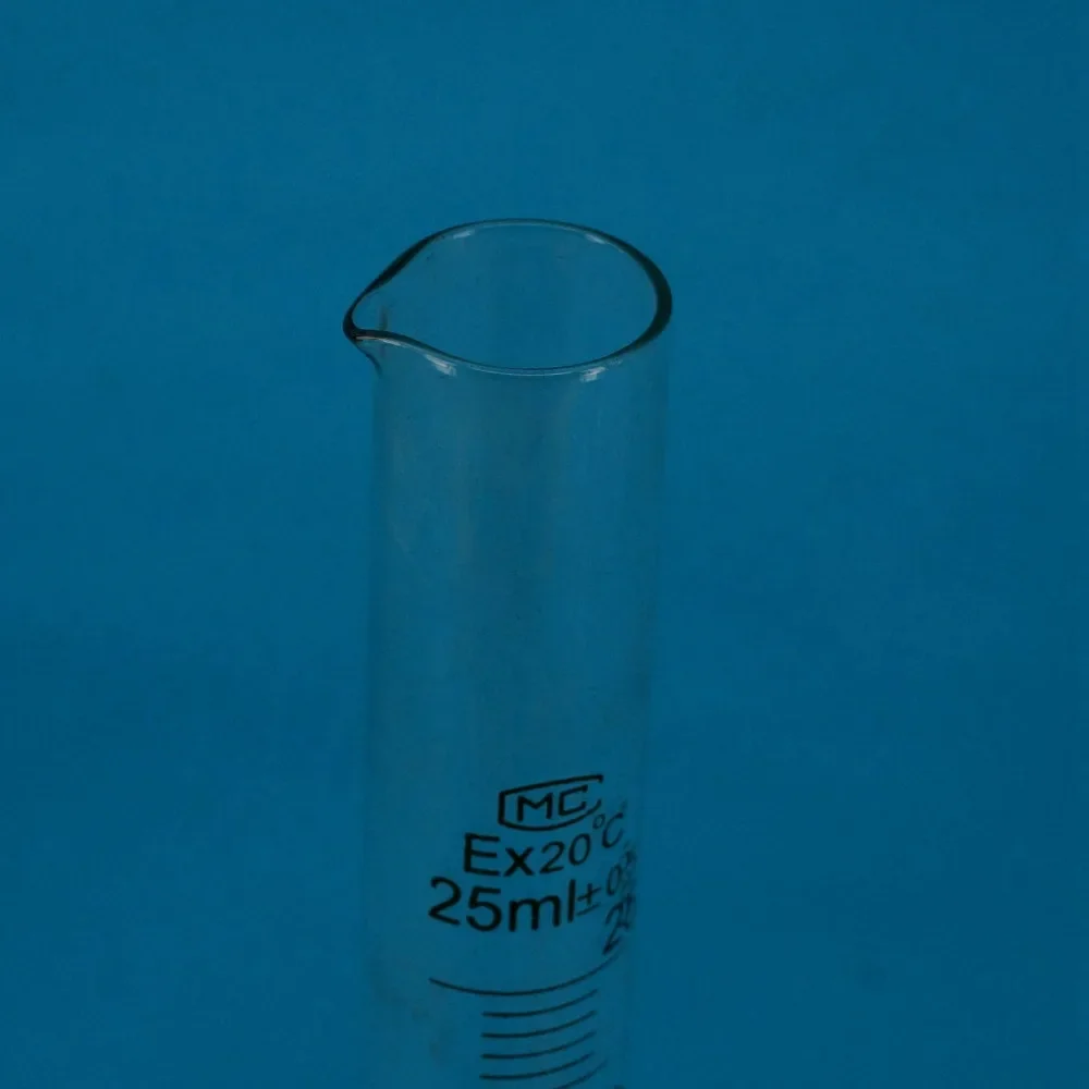 25ml Lab Glass Graduated Measuring Cylinder With Spout Glassware