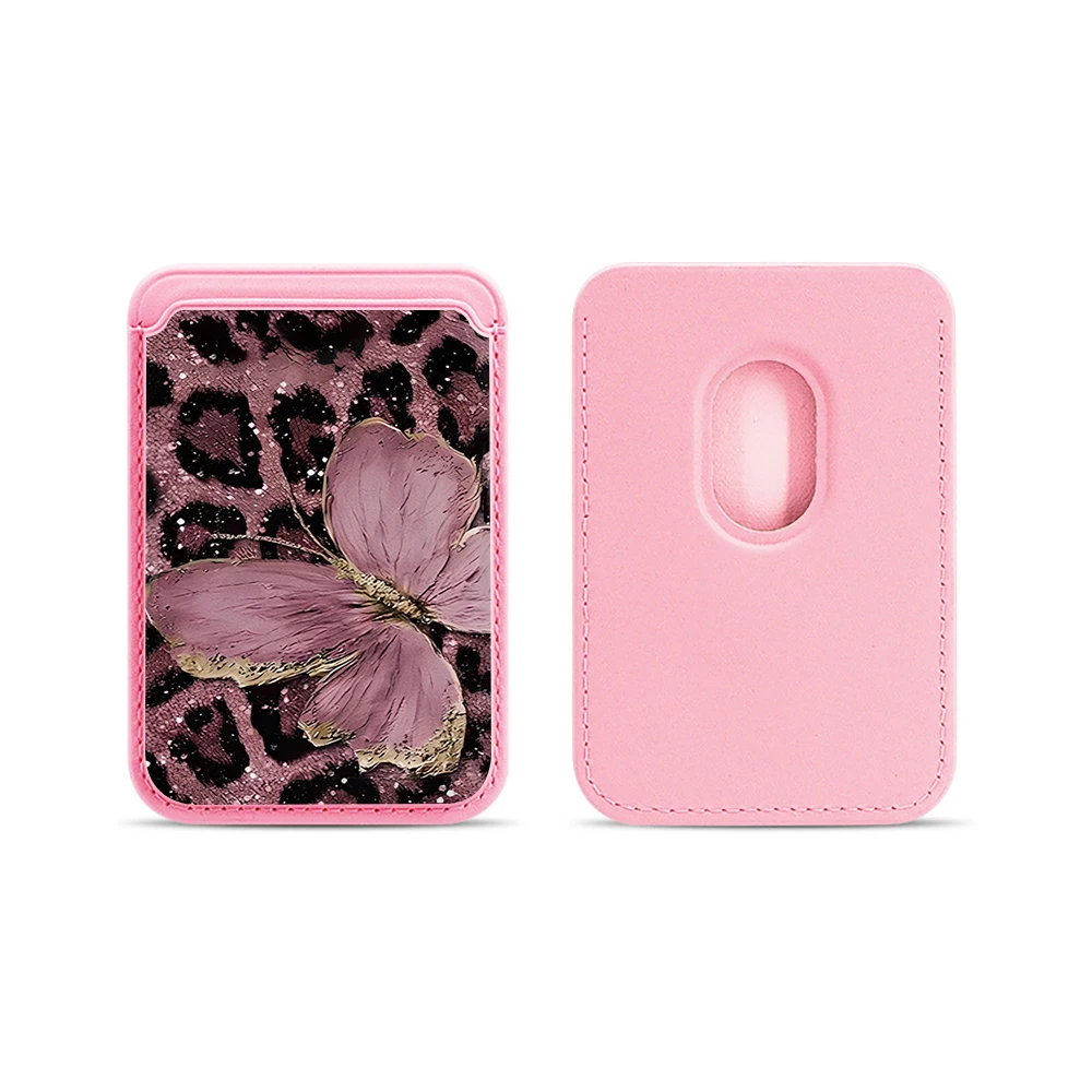 Leoparden-Schmetterling Leder-Kartenetui Handyhülle Kartenhalter für Magnetische Hülle Geeignet für alle iPhones mit Magsafe-Kartenfunktion – Detail 14