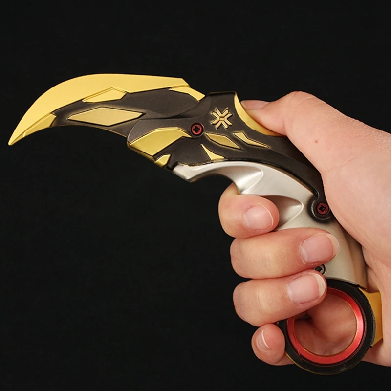 16/22cm Hot Valorant Game Peripherals Weapon Model Karambit Uncut Balisong Toy Sword Cosplay Metal Collection Ornament Boys Gift