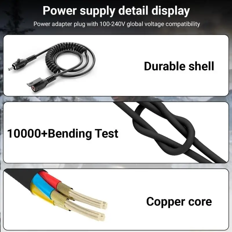 Black Stretchable AV Charging Cable For Flexible Devices Connection 12-50cm