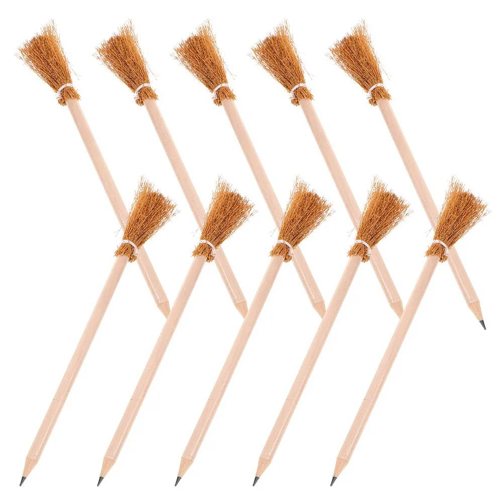 

12Pcs Halloween Witch Broom Pencils 205Mm Wood Pencils Spooky Party Favors Costume Props Writing Drawing School Supplies Fun