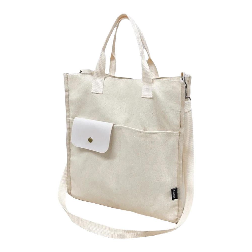 Leisure Style Lightweight Crossbody Bag Simple Large Capacity Tote Bag Durable multi-pocket Canvas Handbag Shopping