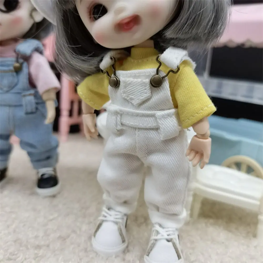Pantalon en Denim à la mode, tenue de maison de jeu, salopette Obitsu11, Mini vêtements 1/12Bjd