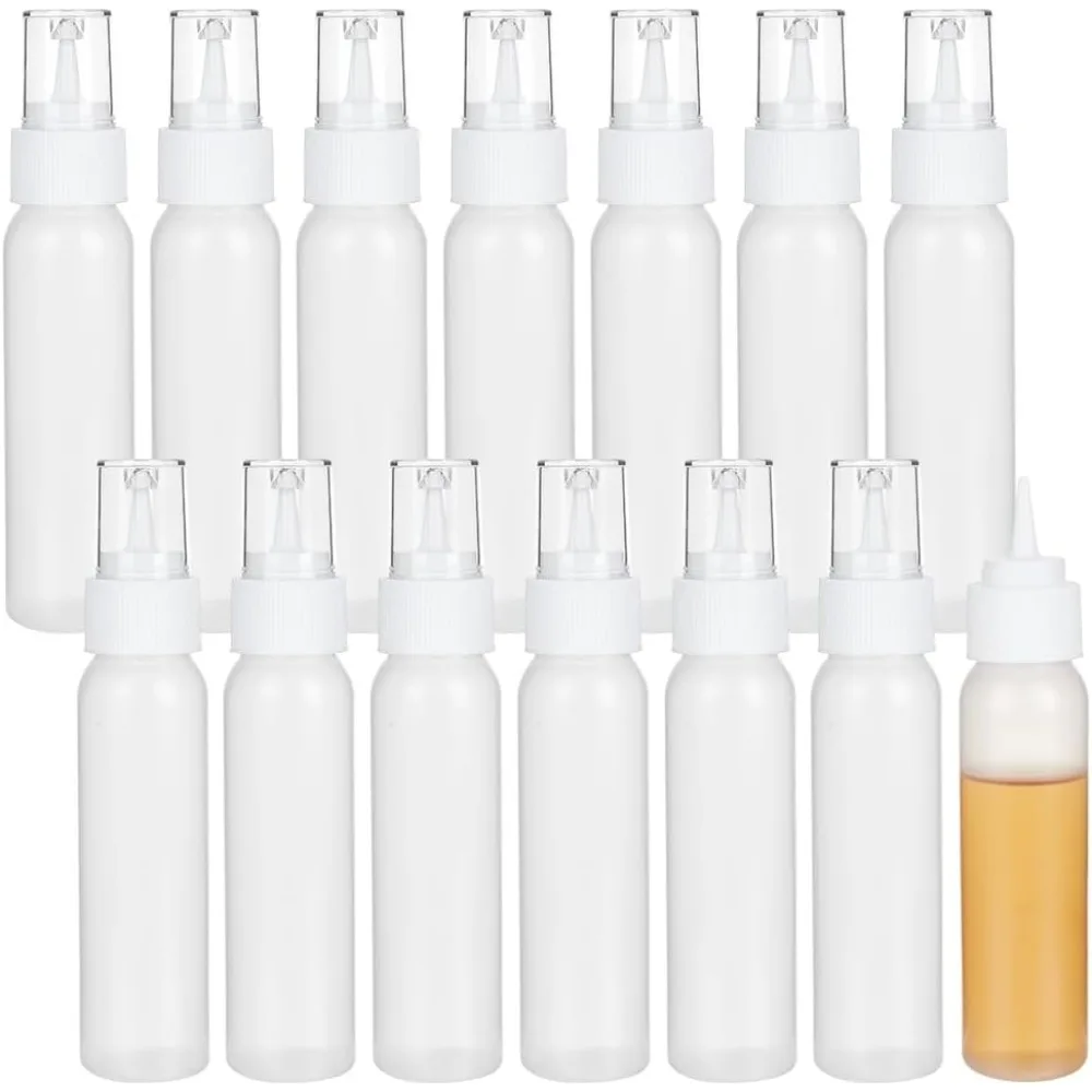 

30Pcs 60ml/2oz Plastic Squeeze Bottle with White Lids Small Plastic Refillable Easy Squeeze Bottle for Cosmetic Arts and Crafts