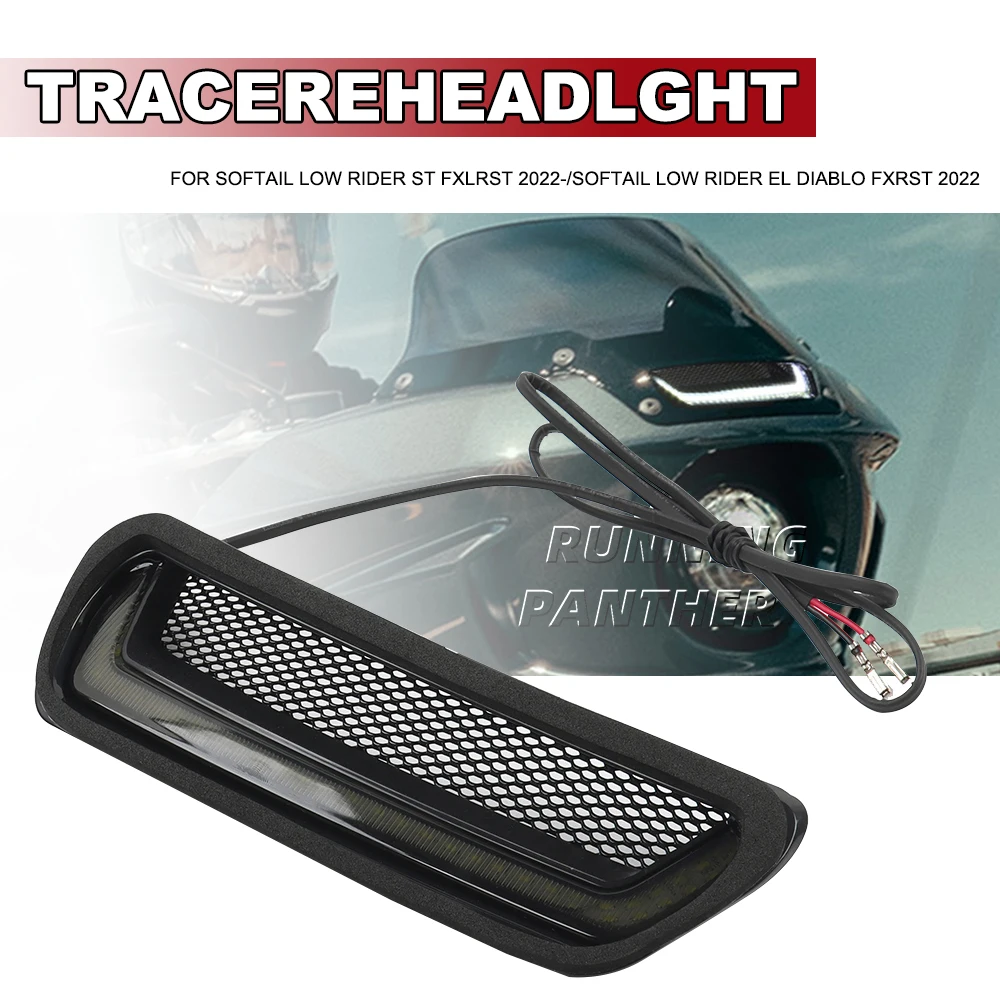 

NEW White Tracer Headlight Vent Accent LED For Harley Softail Low Rider ST El Diablo FXRST FXLRST 2022-2024