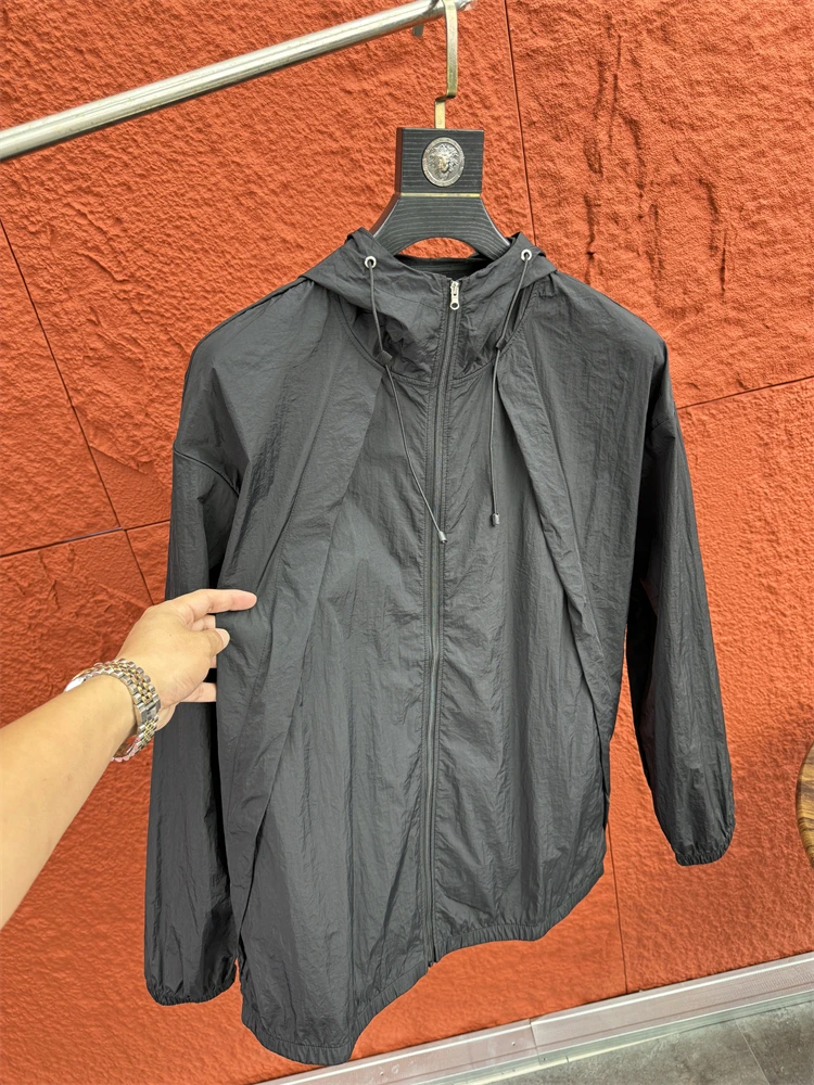 Мужская свободная посадка с капюшоном и защитой от ультрафиолета, повседневная летняя одежда свободного покроя с капюшоном