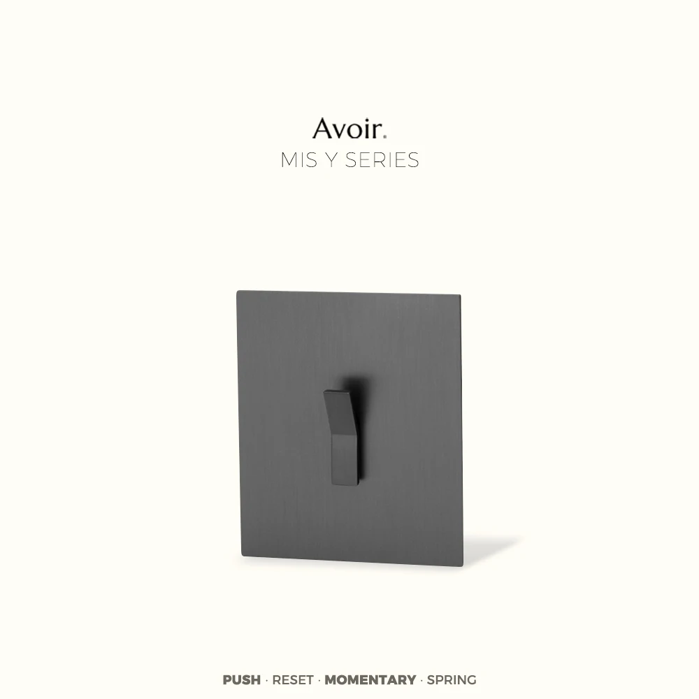 

Avoir Gray Y Type Push Button Momentary Switches Slim Frame Wall Socket Type C Usb Europe Retro Reset Switches For Houses Cat6