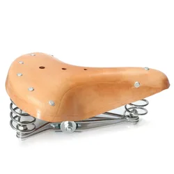 Real Leather Bicycle Seat Cushion, Retro Saddle, Elephant Trunk, Spring Equipment, Old Style Seat, Mountain Bike, Retro