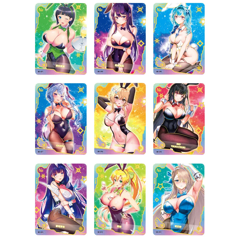 Wholesale Girl Party 5 Card Senpai Goddess Swimsuit Series Board Game  Anime Goddess Character Metal Card Toy For Children Gift