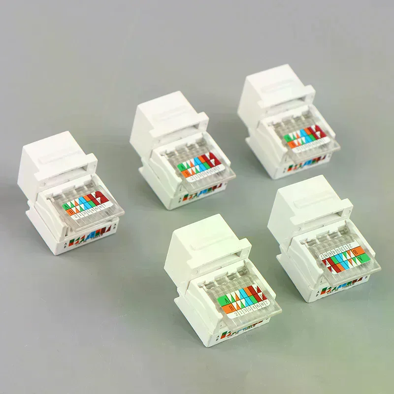 5PCS RJ45 Connector Information Socket Computer Outlet Cable Adapter Jack Tool-free CAT5E UTP Network cable adapter