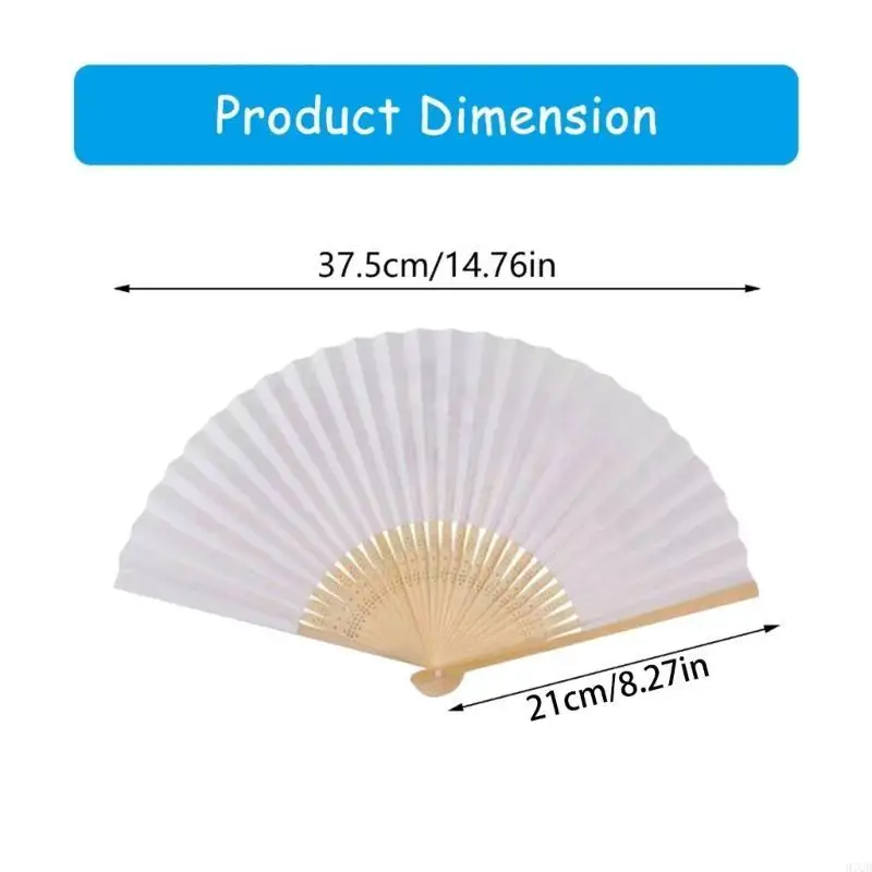 97QD 10Pcs/Pack Classical Chinese Paper Fan Plain White Folding Fan for Home Decors
