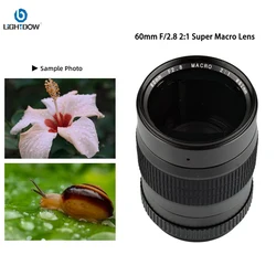 Lightdow Super Macro 60mm F2.8 2:1 Manual Fixed Focus Lens for Nikon D7200 D5200  D800 Cannon 1100D  600D 750D 77D DSLR Camera