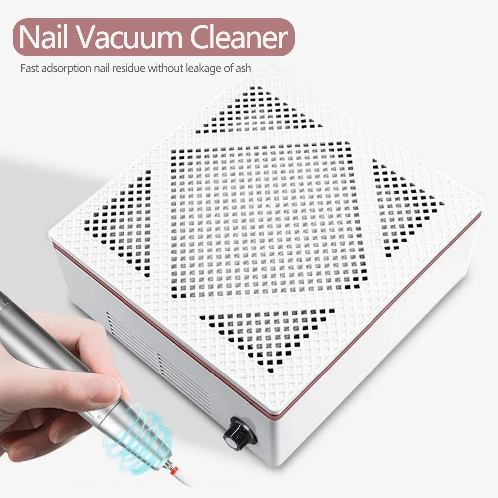 

HALAIMAN White Nail Dust Collector Nail Dust Vacuum Cleaner Extractor Fan For Manicure With Dust Collecting Bag Salon Tools