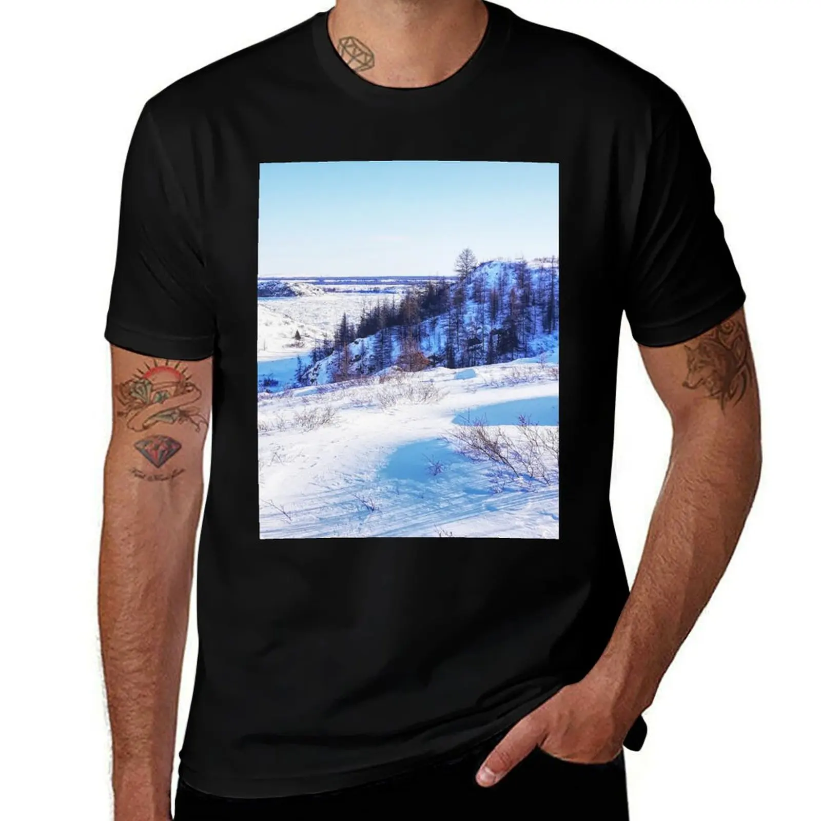 Mountain view in Kuujjuaq-Nunavik T-Shirt baggy shirts street wear Men's t-shirts