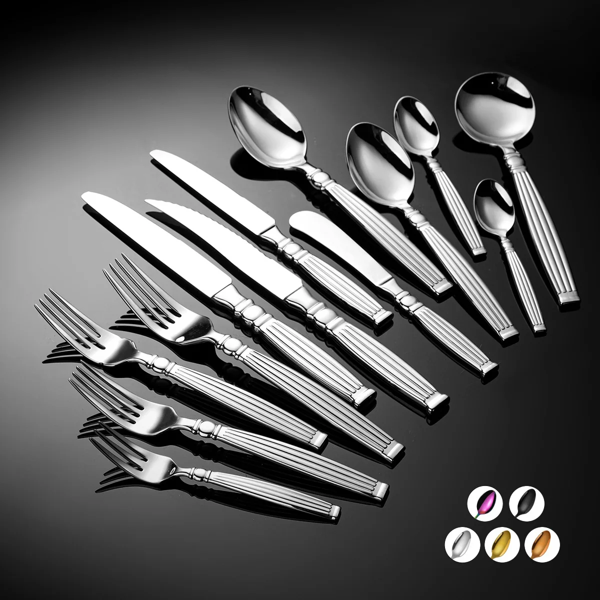 

304 Forging Hotel Household Stainless Steel Western Tableware Steak Knife Fork Spoon Dessert Spoon Fork Coffee Spoon