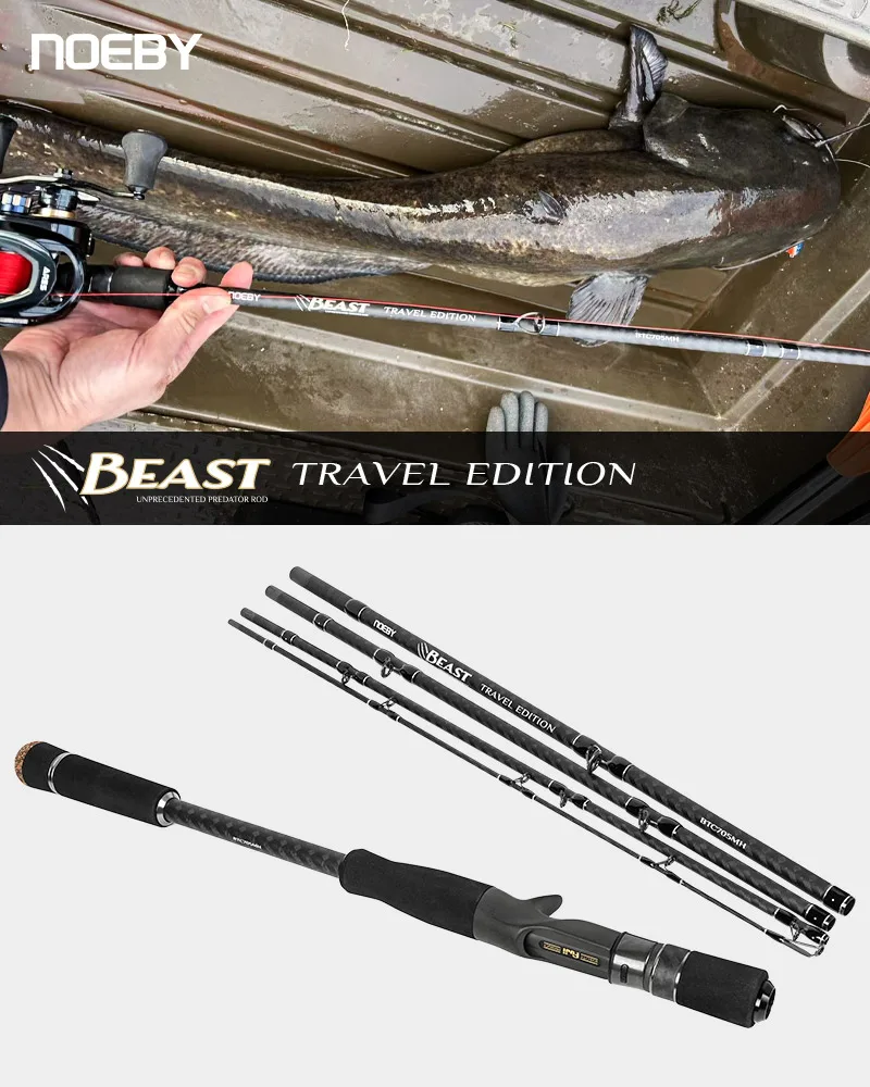NOEBY Beast Predator Travel Edition Angelrute 1,83 m 2,13 m Spinning Casting Fuji Toray Wels Predator Tragbare Angelruten – Detail 1