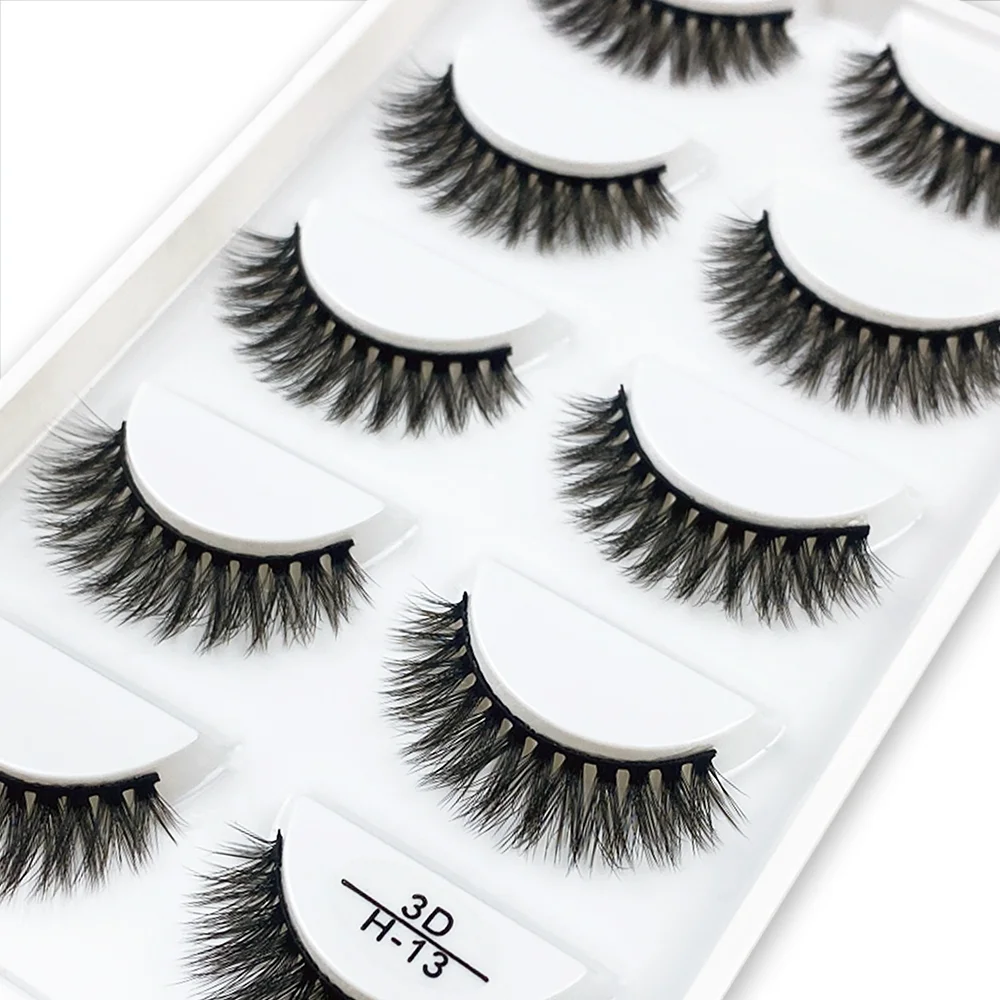 5 Paar 3D Natürliche Falsche Wimpern Natürliche Weiche Kunstwimpern 3D Flauschige Nerzwimpern Faux Cils Make-up Schönheitswerkzeug H13