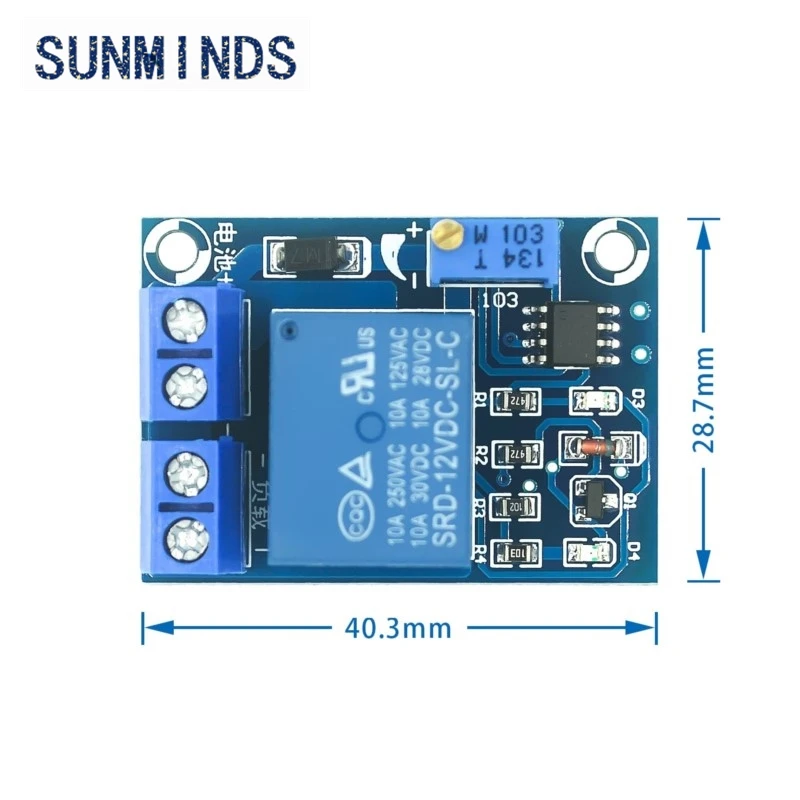 DC 12V Battery Undervoltage Low Voltage Cut off Automatic Switch Recovery Protection Module Charging Controller Protection Board