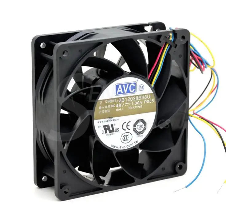 For AVC 2B12038B48U -P055 DC 48V 1.3A 12cm 120mm 12038 4-wire PWM server inverter axial cooling fans cooler