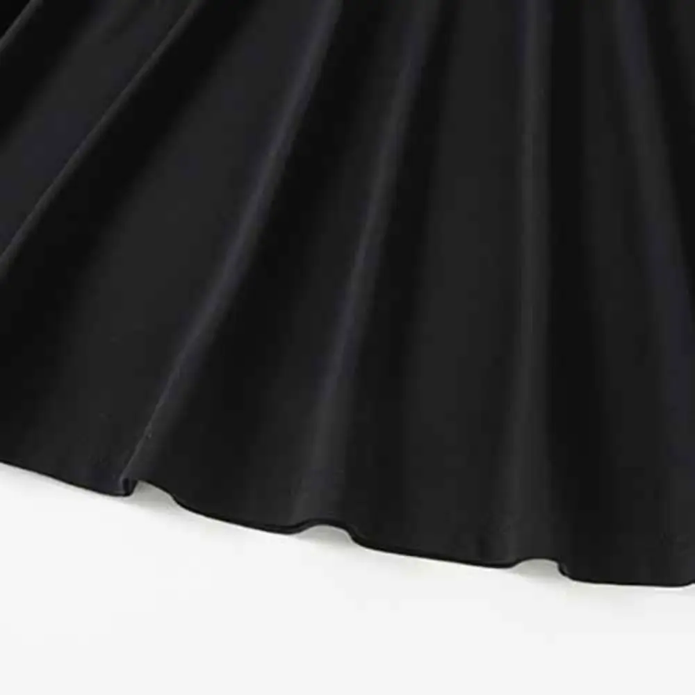 Pleated Girls False Two Dress Preppy Style Short Sleeve Summer Dresses Beach Vacation Teenagers Children A-line Dress Beach