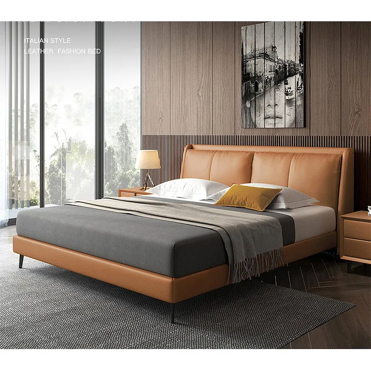 #Hotel Smart Luxury Beds Queen Bedding Set Leather King Size Bed