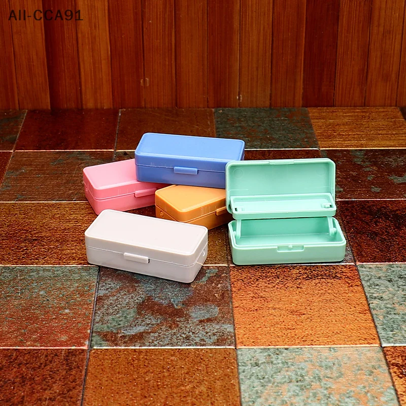

1Pc Dollhouse Miniature Simulation Pencil Box Double-layer Pencil Case Toy for Children Pretend Play Gift Stationery Supplies