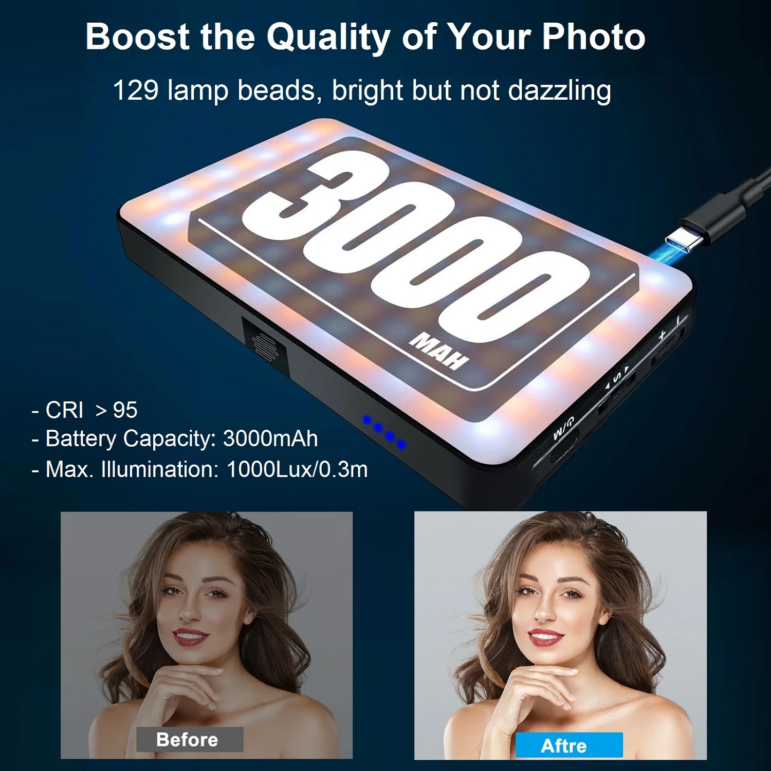 Magnetic Selfie Light for iPhone Rechargeable Phone Light Clip LED Video Light for Phone iPad Camera Laptop Vlog Tiktok Makeup