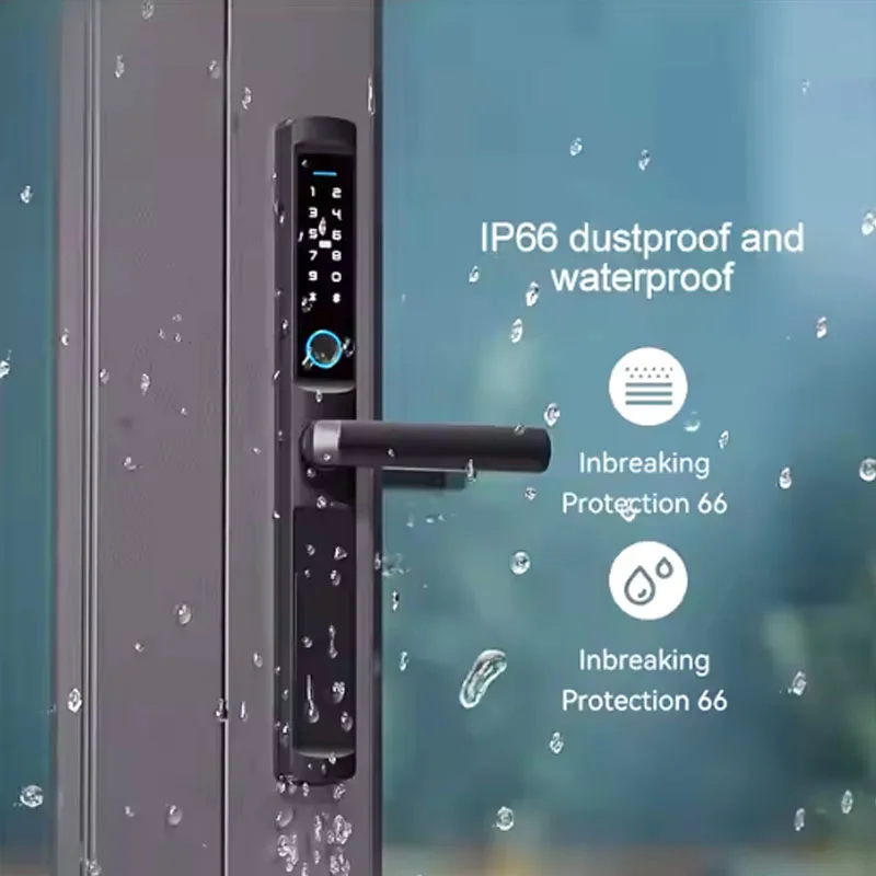 

Smart Waterproof Digital Fingerprint Door WiFi Remote Control for Glass/Aluminum Door Cloud Data Storage Option