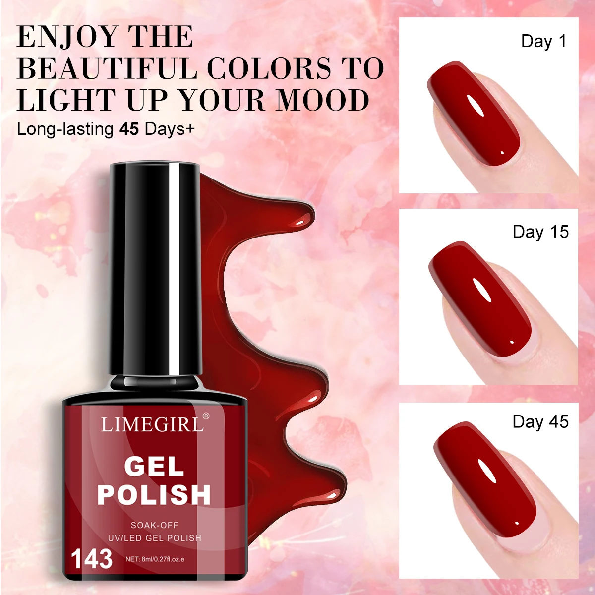 LIMEGIRL 8 مللي هلام طلاء الأظافر أبيض أسود هلام البولندية شبه دائم نقع قبالة الأشعة فوق البنفسجية LED الفرنسية هلام الورنيش مسمار الفن DIY في المنزل #3