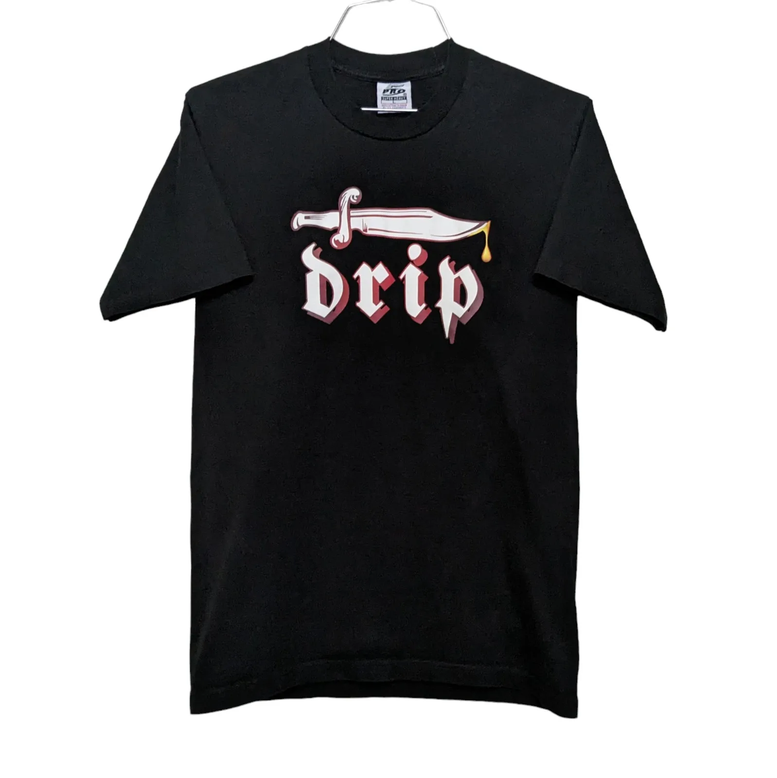 Vintage Drip Graphic T-Shirt M / L Black Pro 5 Super Heavy Retro Y2K