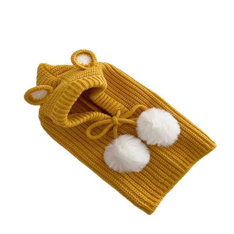 Knitted Baby Bonnet Scarf for Boy Girl Newborn Infant Hat Neckerchief