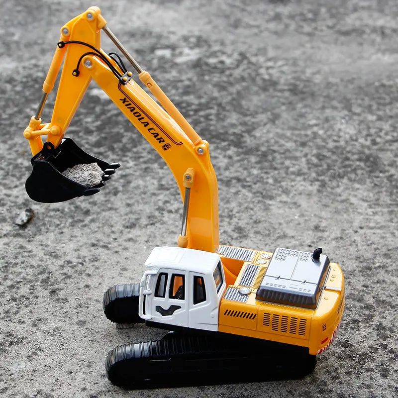 Alloy Excavator Toy Car Model para crianças, puxar para trás, simulação engenharia, presentes para meninos