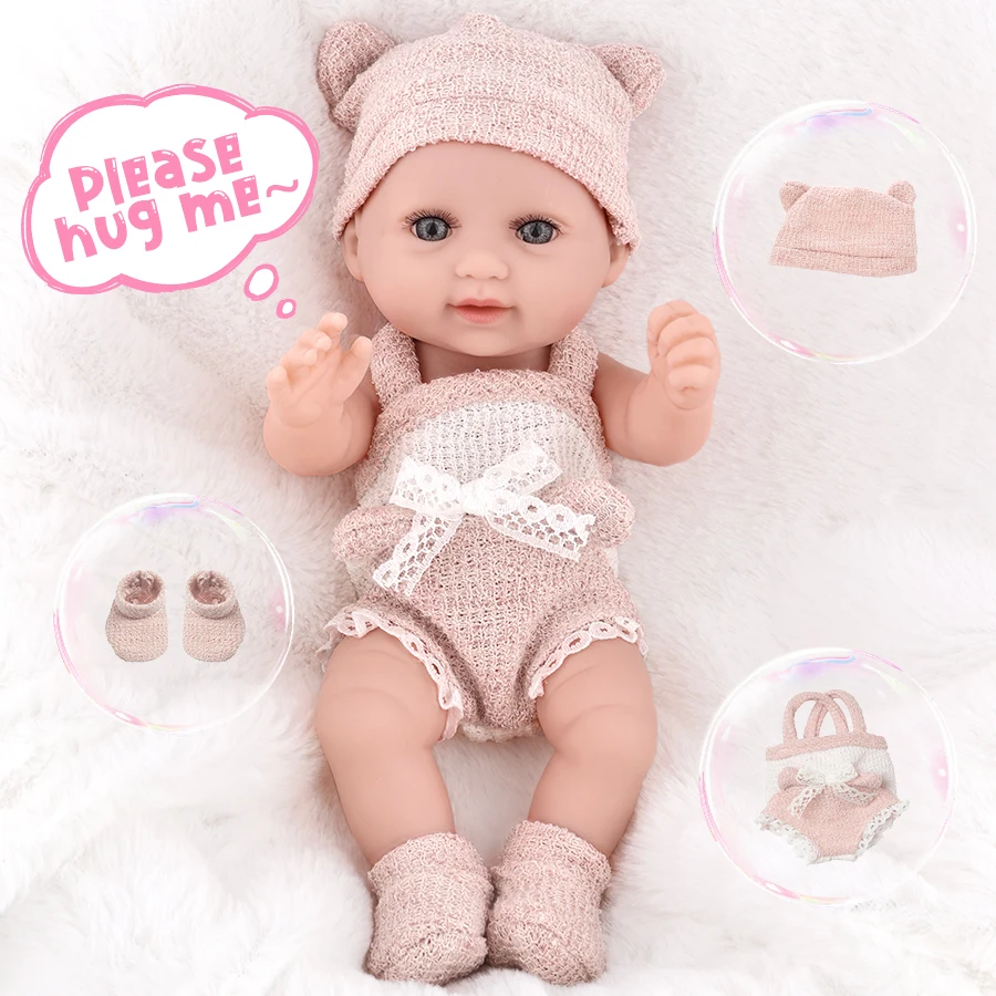 

Reborn Baby 11Inch Doll Toddler Real Soft Touch Mini Soft and Full Body Silicone Reborn Doll Handmade life like Newborn Doll Toy